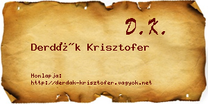 Derdák Krisztofer névjegykártya