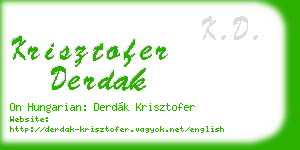 krisztofer derdak business card